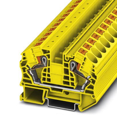 Phoenix Contact Feed-Through Terminal Block; PT 16 N YE ; 85A; 600V; 1-Level; #20 - #4; Push-In Connection; Yellow